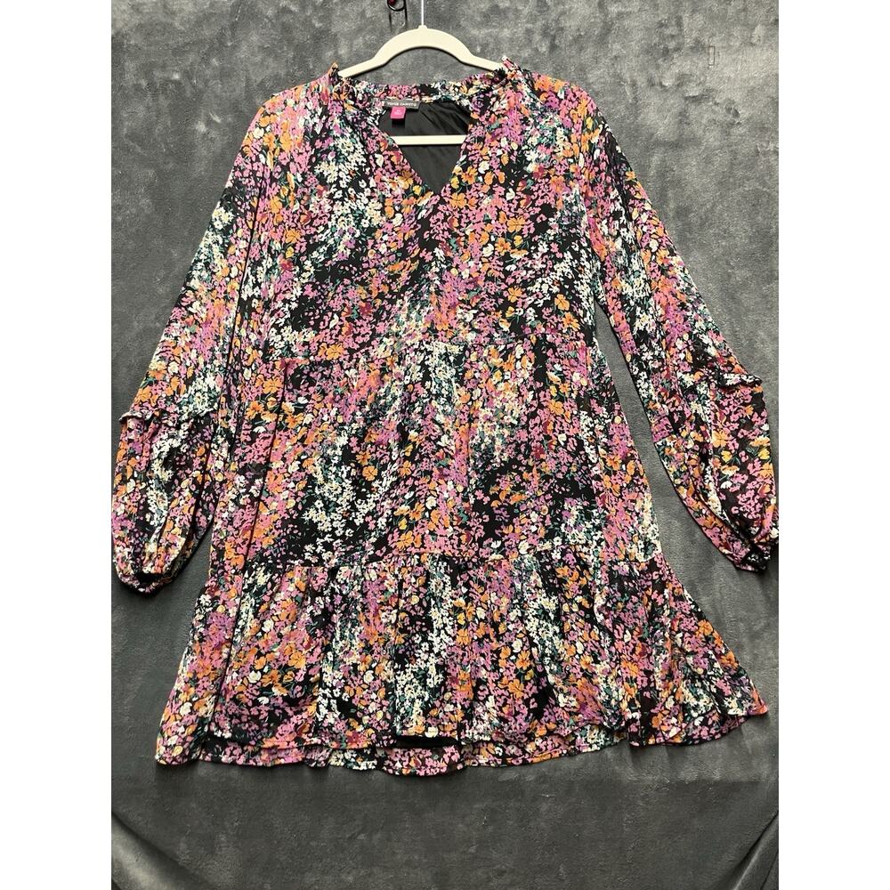Vince Camuto Three Tier Mini Babydoll Ditzy Floral Dress Sz XS Whimsical Boho